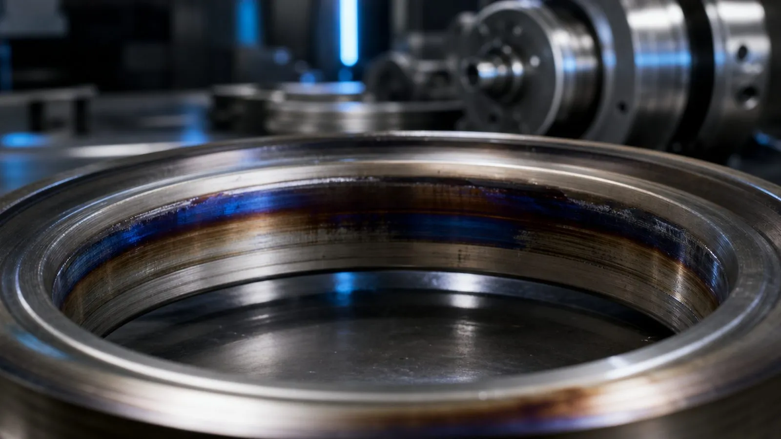 Bild 2: Innenring eines Spindellagers mit Anlassfarben nach Überhitzung