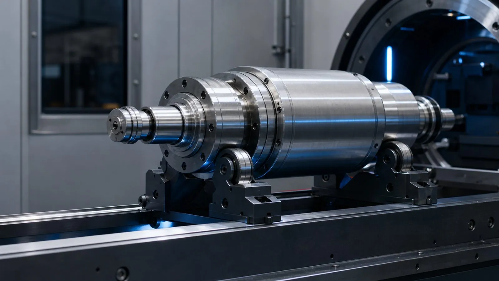 Spindelrotor in der Wuchtmaschine
